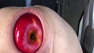 Ass-fuck handballing and sticking her massive widely opened culo