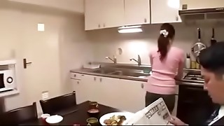 Chinese family typical evening drizzling