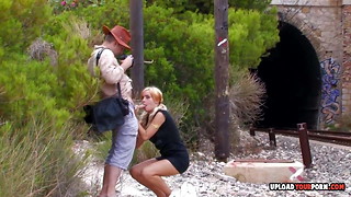 Super-naughty ash-blonde in fishnets gets a immense manmeat