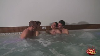 Very first time in a swinger club for super hot real duo