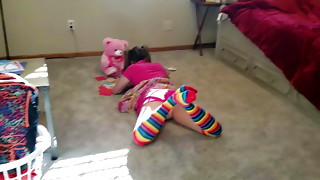 Lil' sista gets an accidental internal ejaculation by stepbrother