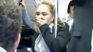 Lovely dame is fingerblasted on the bus
