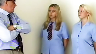 Aged boy violently slaps college girls