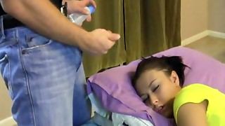 Wondrous stunner is getting popshot in face during sleeping