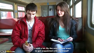 Promiscuous Handsome Chick Meets 2 Men in the Teach and Has a Three way