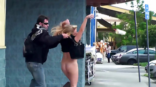 Pretty honey is getting upskirt on the street