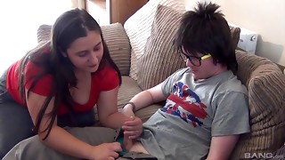 Obese damsel bobs up and down on a cock like a bitch