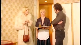 Maid and honey sharing the guy's rigid stiffy