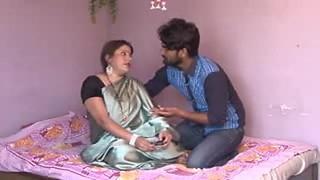 Satin Silk Saree Aunty Romance