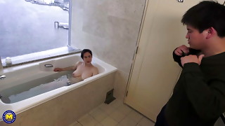 Asian home intercourse with big-chested mature mom