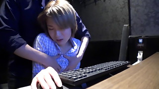 Asian damsel being massaged all over