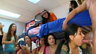 Youthful school broads get their throat's plowed