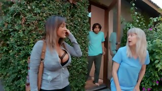 Bootied and big-titted Cougar tempts stepdaughter's bf into fuck-fest
