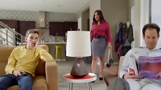 Dark-hued Aryana Adin salutes milky Jordi and gets plowed in tub