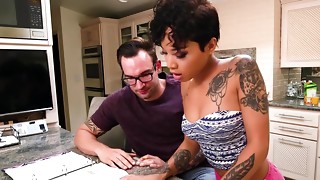 Ebony female wants to taste bone of friend's stepbrother