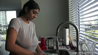 Violet Myers Cool Dishwashing Hidden cam Time