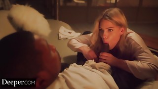 Deeper. Big black cock Fellate by Leah Lee while Hubby is Ing - Isiah maxwell