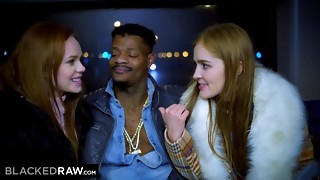 BLACKEDRAW 2 Hotties Smash Fat Big black cock on Bus! - Ella hughes