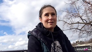 GERMAN SCOUT - REAL School Teenage LARA FOX I PICKUP AND Raunchy Pummel I STREET Audition - Harsh romp