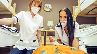 3 way fuck-fest with randy nurses Jennifer Mendez and Ariela Donovan