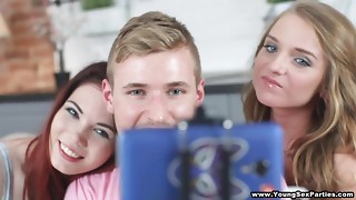 Tear up Liking Teenagers Share Rod - Cum shot
