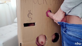 Improvised Cardboard Gloryhole 1 - TwistysHard