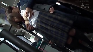 Woman With Large Boobs Is Pawed From Behind On A Crowded Bus And Perceives Good