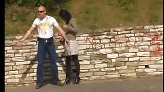 Serbian strangers having ass fucking romp outdoor