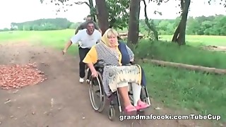 Grandmother gets coerced to hump