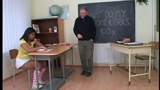 older professor  youthful schoolgirl
