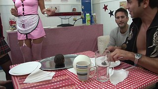 Four way romp episode with rectal romp and dp for some handsome office ash-blonde and a super-hot maid