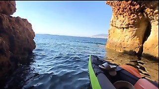 I was horny and we stopped kayaking in a cave to fuck