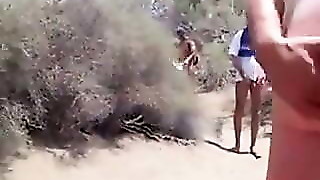 letting wife give handjob to stranger at the beach TTT