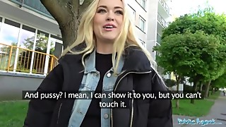 Public Agent Red-hot platinum-blonde schoolgirl plowed doggie-style in woods for cash