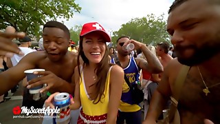 Pounding at Street Parade and 2 devotees caught and recorded us - MySweetApple