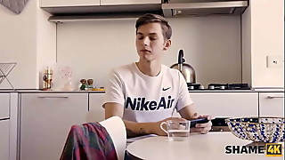 SHAME4K. Horny guy loses mind and fucks stepmoms friend in the bathroom