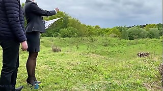 real estate business girl used for sex in public nature wild and messy