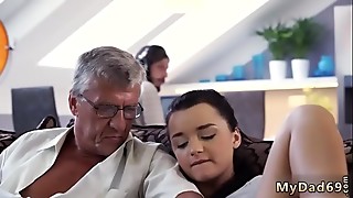 teen and old man on couch