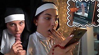 Naive Nun is tricked by WhatsApp and exorcises a stiffy
