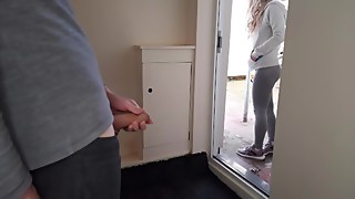 Public wank flash. Showing schlong to a neighbor who recorded me first-ever but then wank me off and suck.