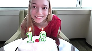 Highly smallish blond has just revved Eighteen and is making her porno debut