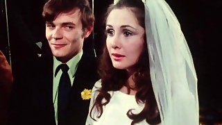 Bride give blow-job to groom at wedding ceremony