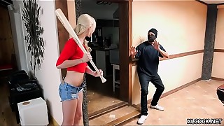 Elsa Jean attempts her 1st Fat dark-hued meat