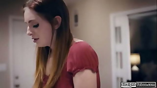 Pregnant teen has nowhere to go and her bfs stepdad asks her to stay with him.He fingers her cunt and facefucks her.Then the small tits babe is banged