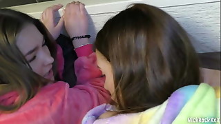 Teen lesbian students fuck her teacher and lick sweet pussy