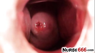 Magnificent blonde Samantha Jolie crazy getting off in a polyclinic