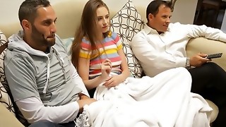 Young girl seduced by a friends father on sex in the pose of cancer...